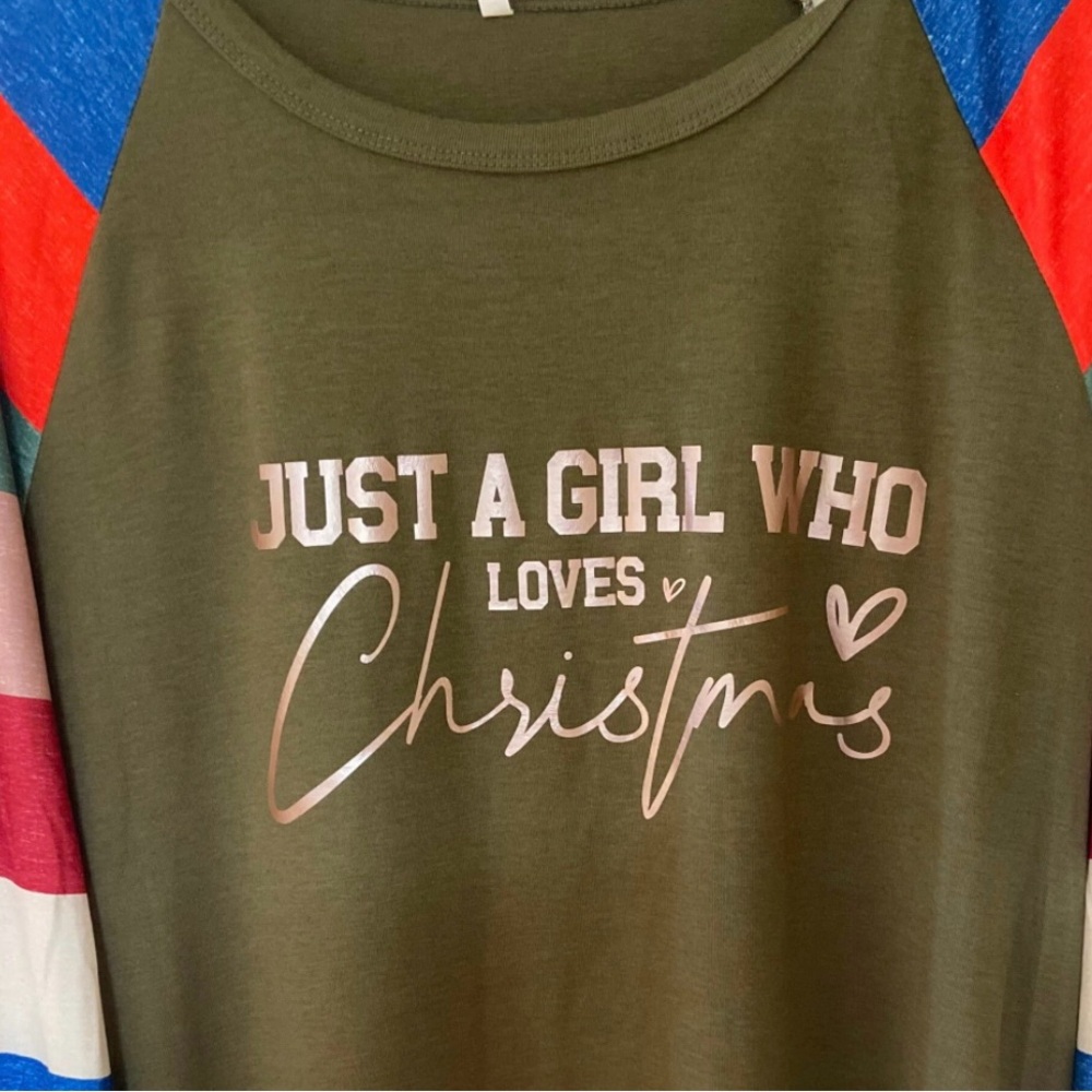 New Festive Olive Long Sleeve Tee - Christmas Spirit